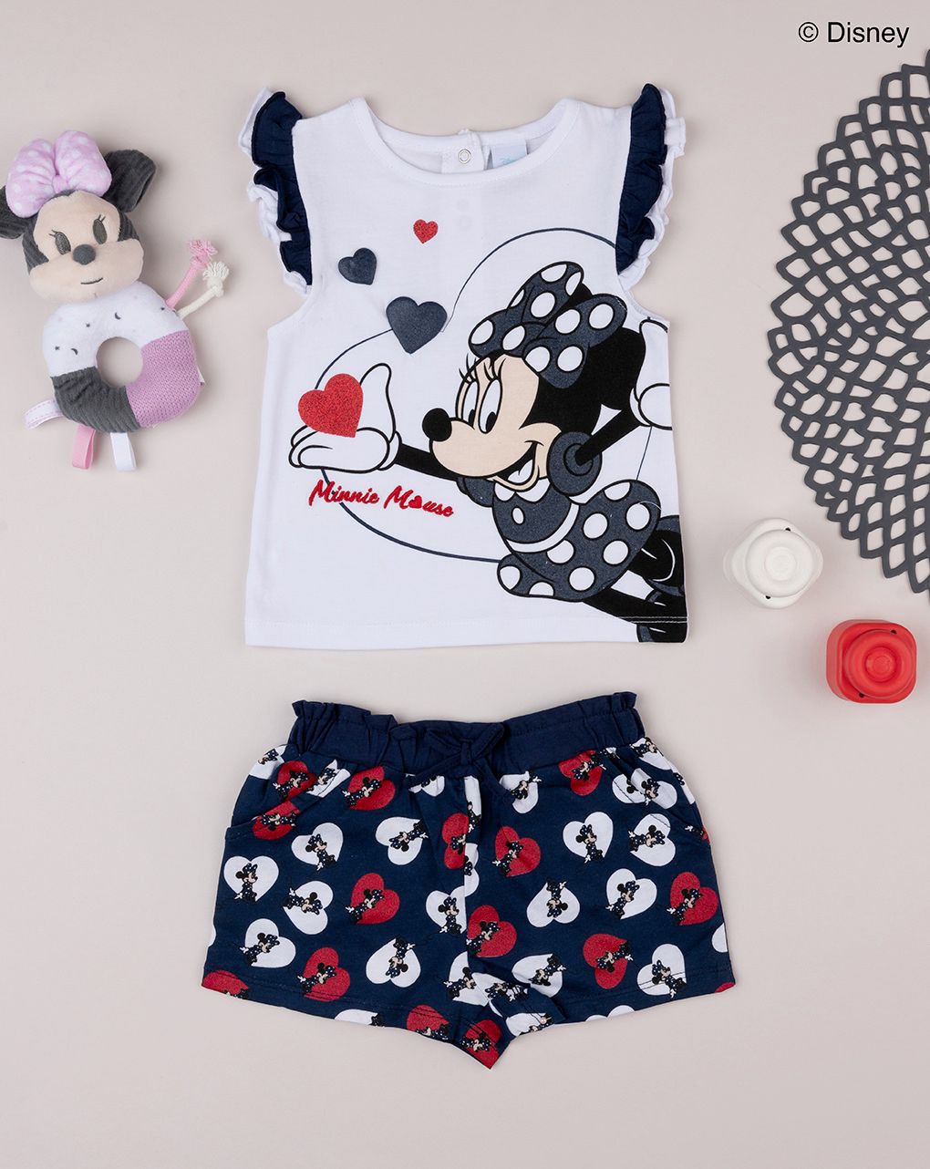 βρεφικό σετ μπλούζα και σορτσάκι με την minnie για κορίτσι - Prénatal