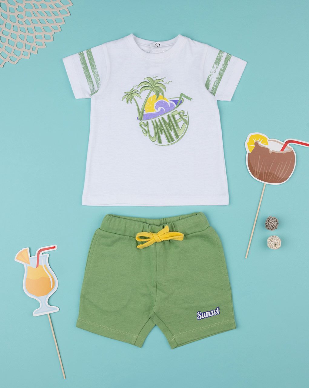 βρεφικό σετ t-shirt και σορτσάκι summer για αγόρι