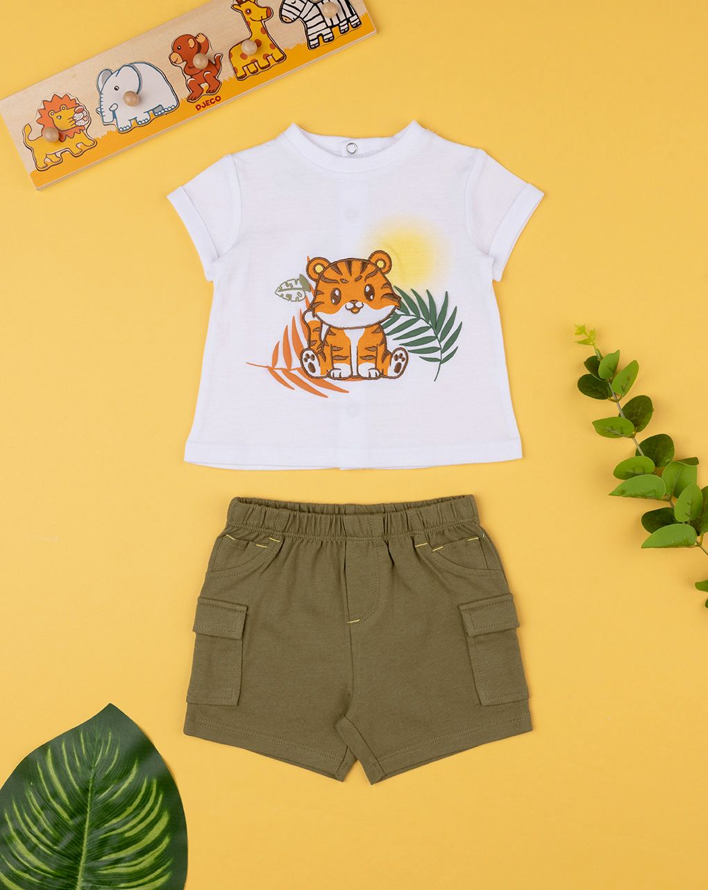 βρεφικό σετ t-shirt και σορτσάκι με τιγράκι για αγόρι - Prénatal