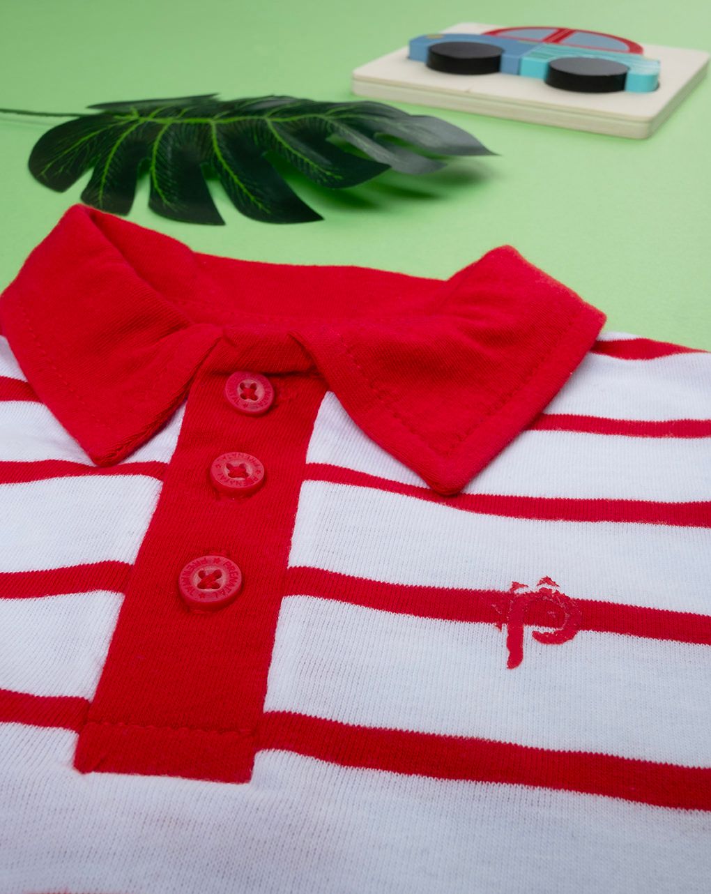 βρεφικό t-shirt πόλο ριγέ κόκκινο p για αγόρι - Prénatal