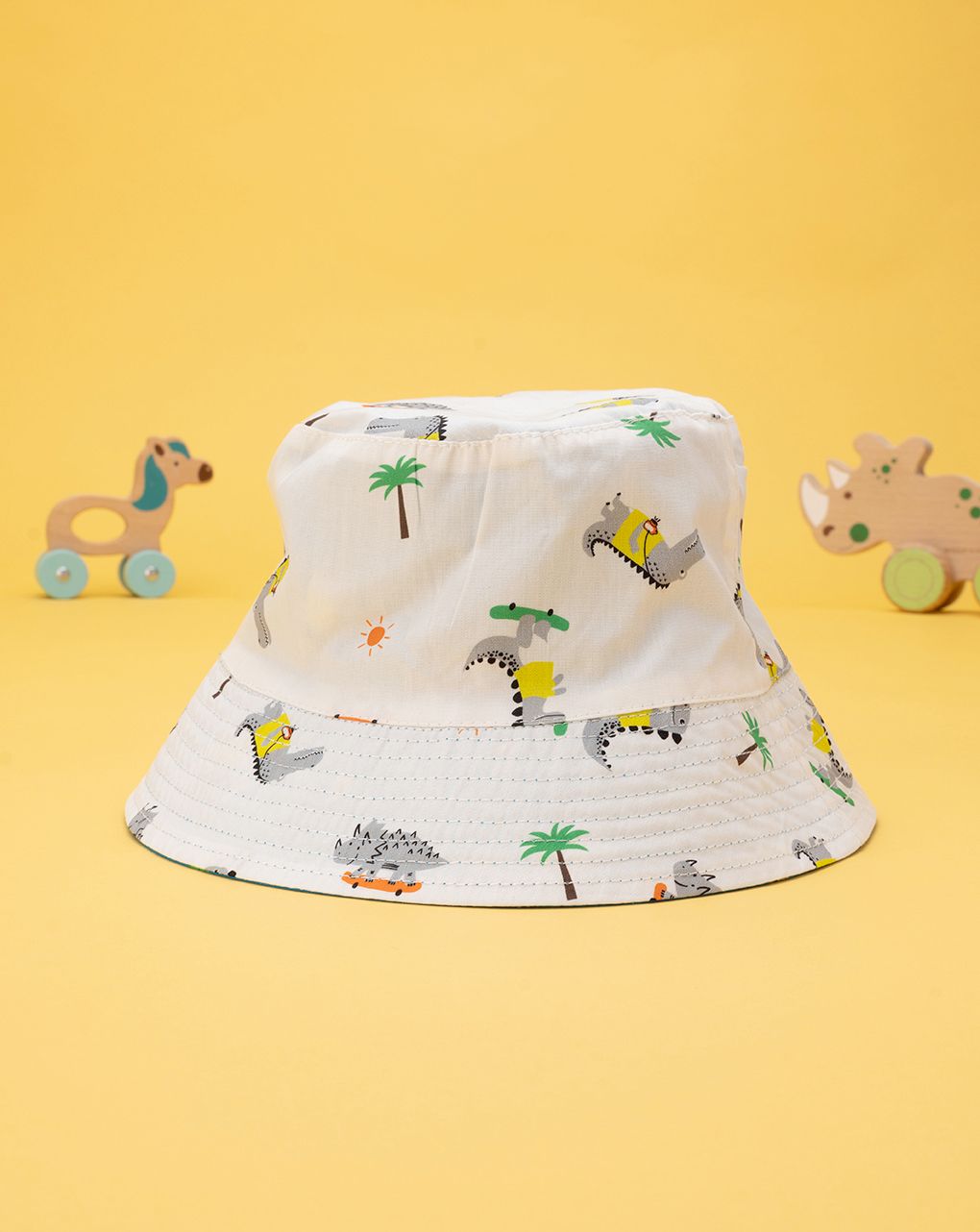 βρεφικό καπέλο ψαρά διπλής όψης με ζώα για αγόρι - Prénatal