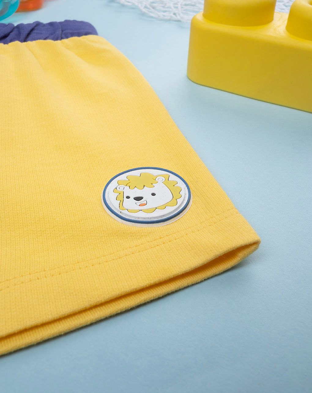 βρεφικό σορτσάκι κίτρινο με λιονταράκι για αγόρι - Prénatal