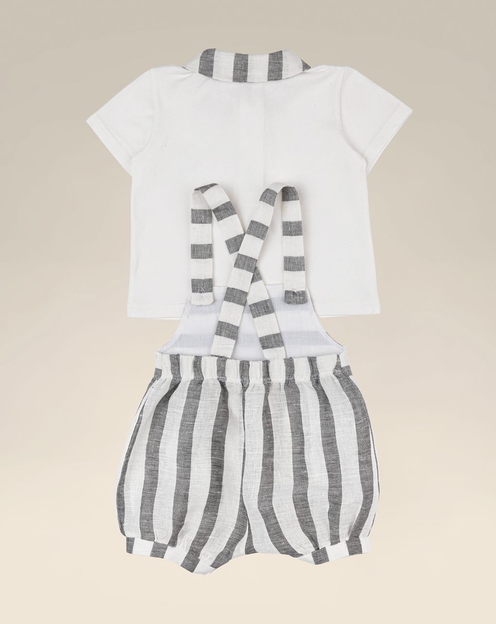 βρεφικό σετ t-shirt και σαλοπέτα ριγέ λινή για αγόρι - Prénatal