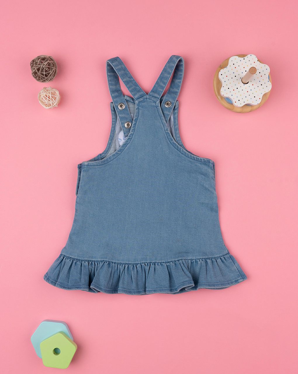 βρεφικό τζιν φόρεμα-σαλοπέτα με πεταλούδα για κορίτσι - Prénatal