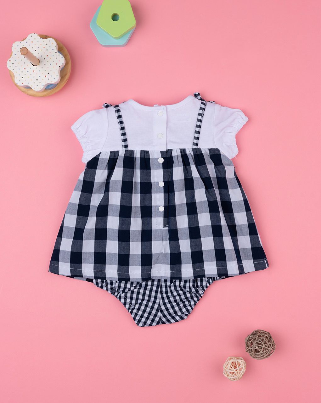 βρεφικό φορεματάκι καρό μπλε/λευκό για κορίτσι - Prénatal