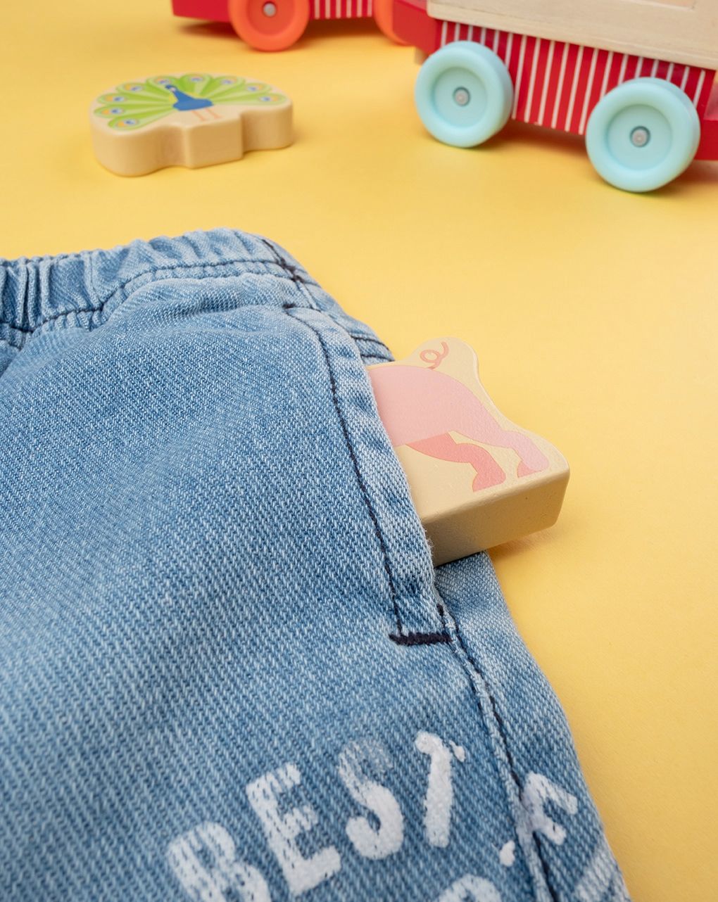 βρεφικό τζιν παντελόνι με λάστιχο για αγόρι - Prénatal