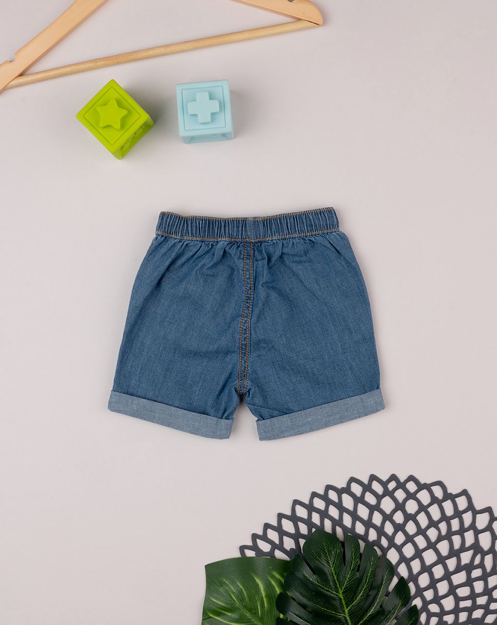 βρεφικό τζιν σορτσάκι μπλε για αγόρι - Prénatal