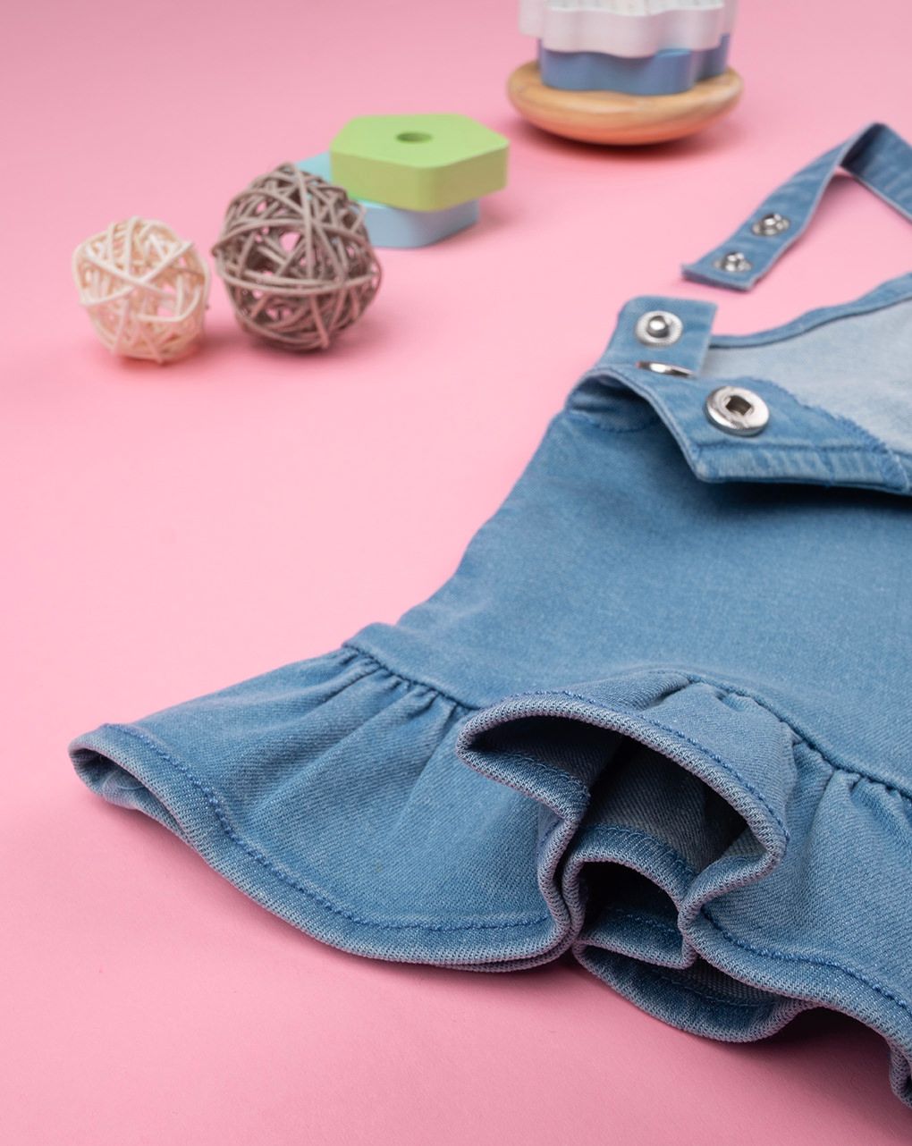 βρεφικό τζιν φόρεμα-σαλοπέτα με πεταλούδα για κορίτσι - Prénatal