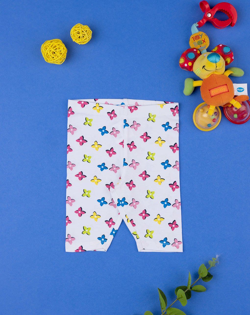 βρεφικό κολάν 3/4 λευκό με λουλούδια για κορίτσι - Prénatal