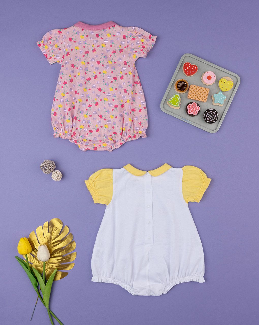 βρεφικά φορμάκια κοντά με λουλούδια πακέτο x2 για κορίτσι - Prénatal