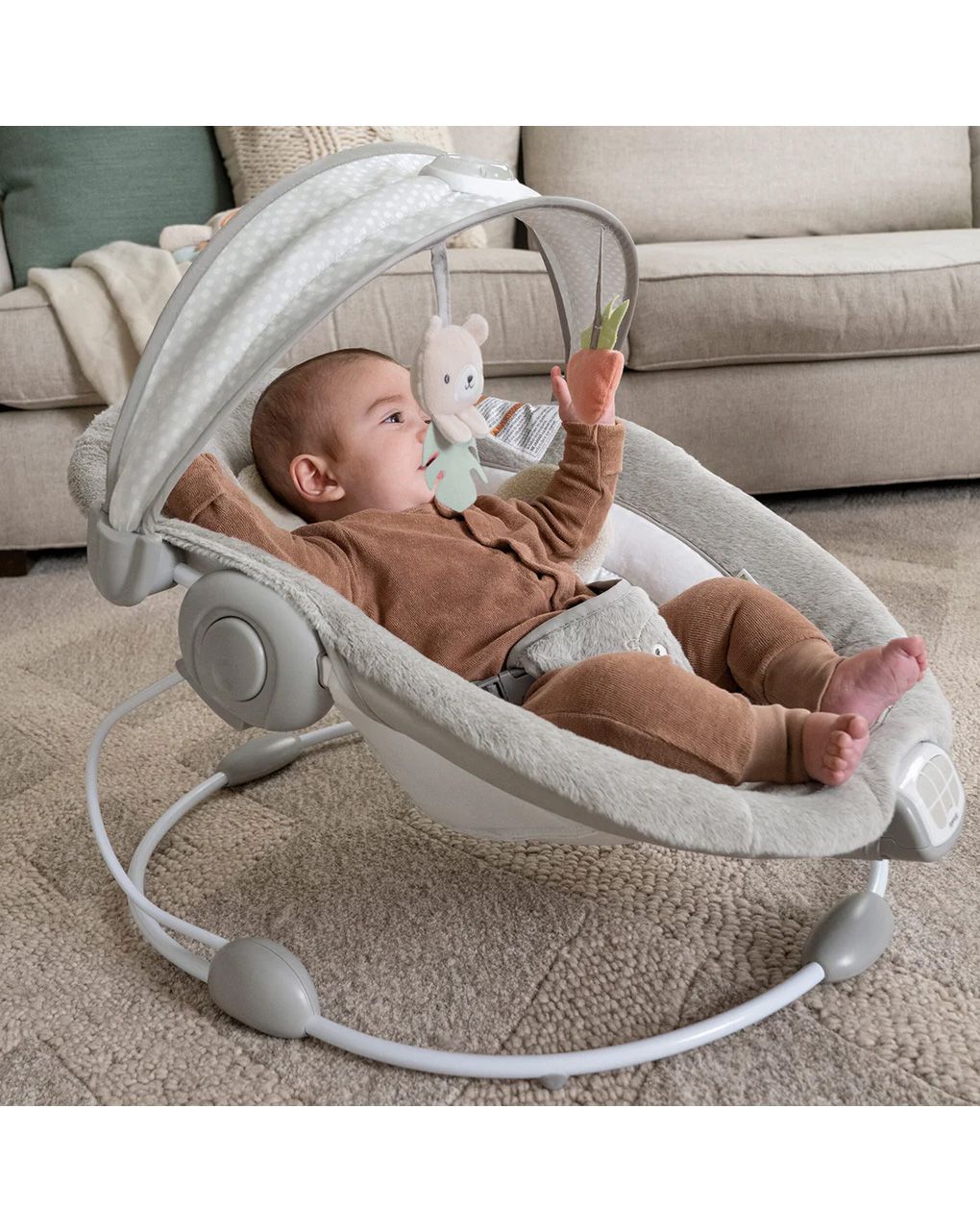 Ingenuity inlighten ριλάξ baby bouncer seat με light up toy bar, nate - Ingenuity