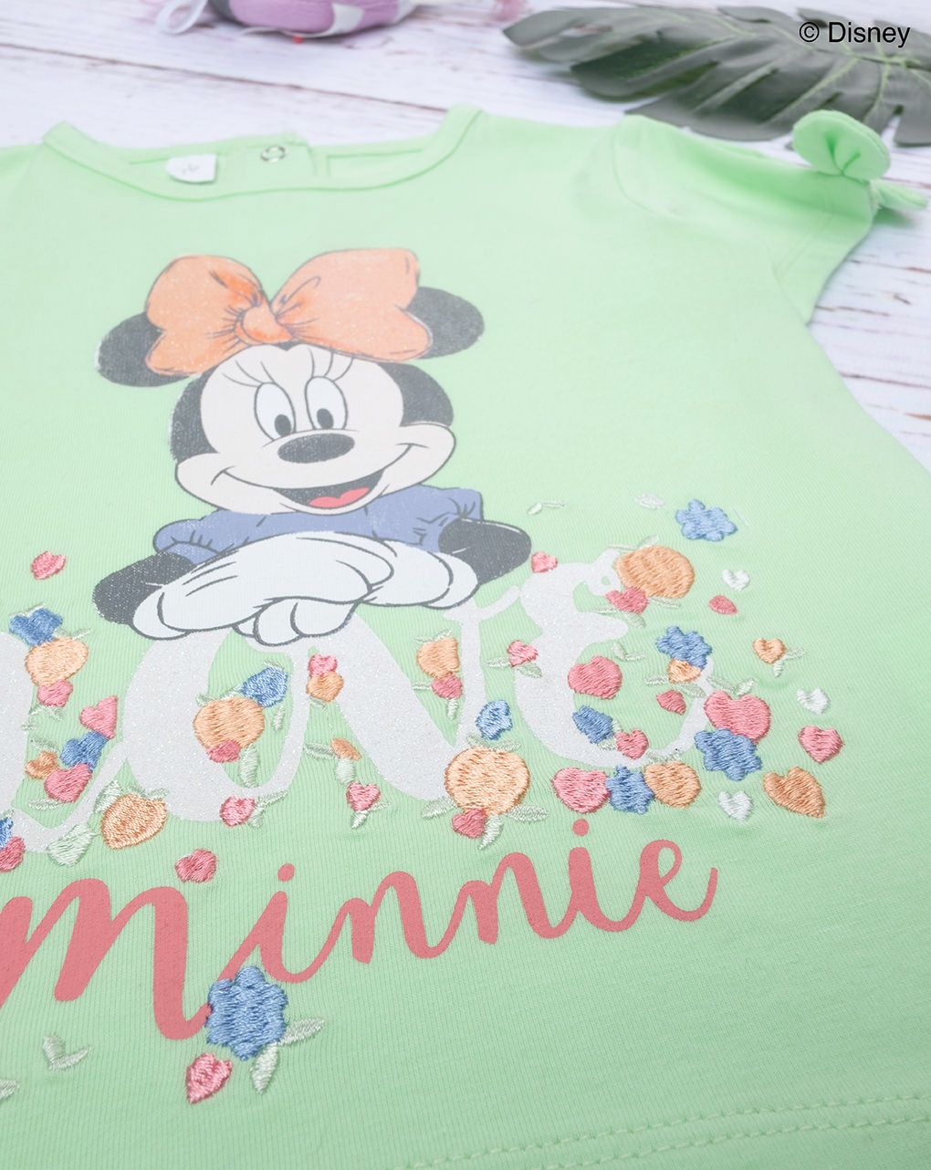 βρεφικό t-shirt πράσινο με τη minnie για κορίτσι - Prénatal