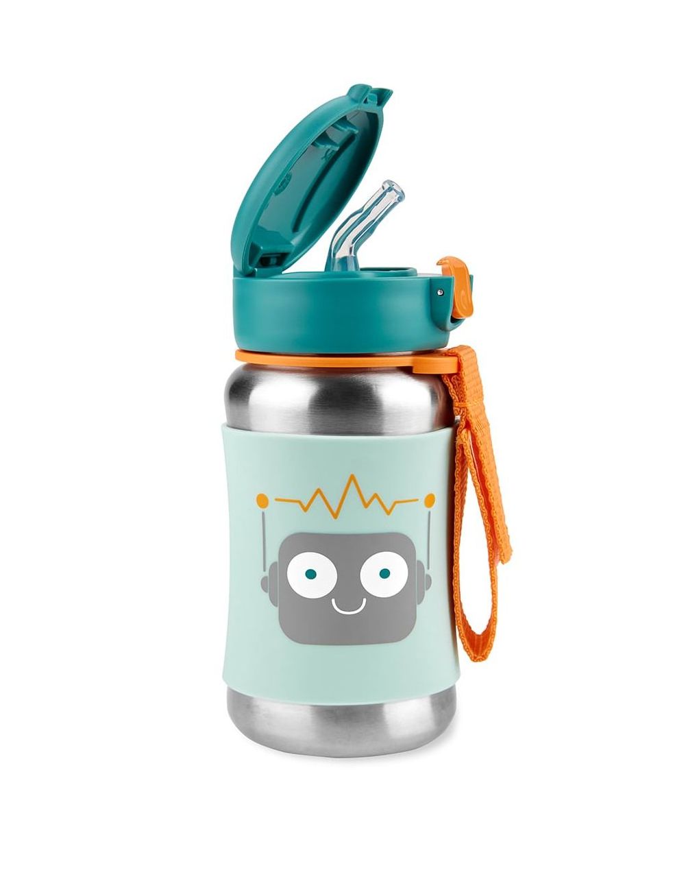 Skip hop spark style stainless steel παγούρι με καλαμάκι 350ml robot 29-2903037-04 - SKIP HOP