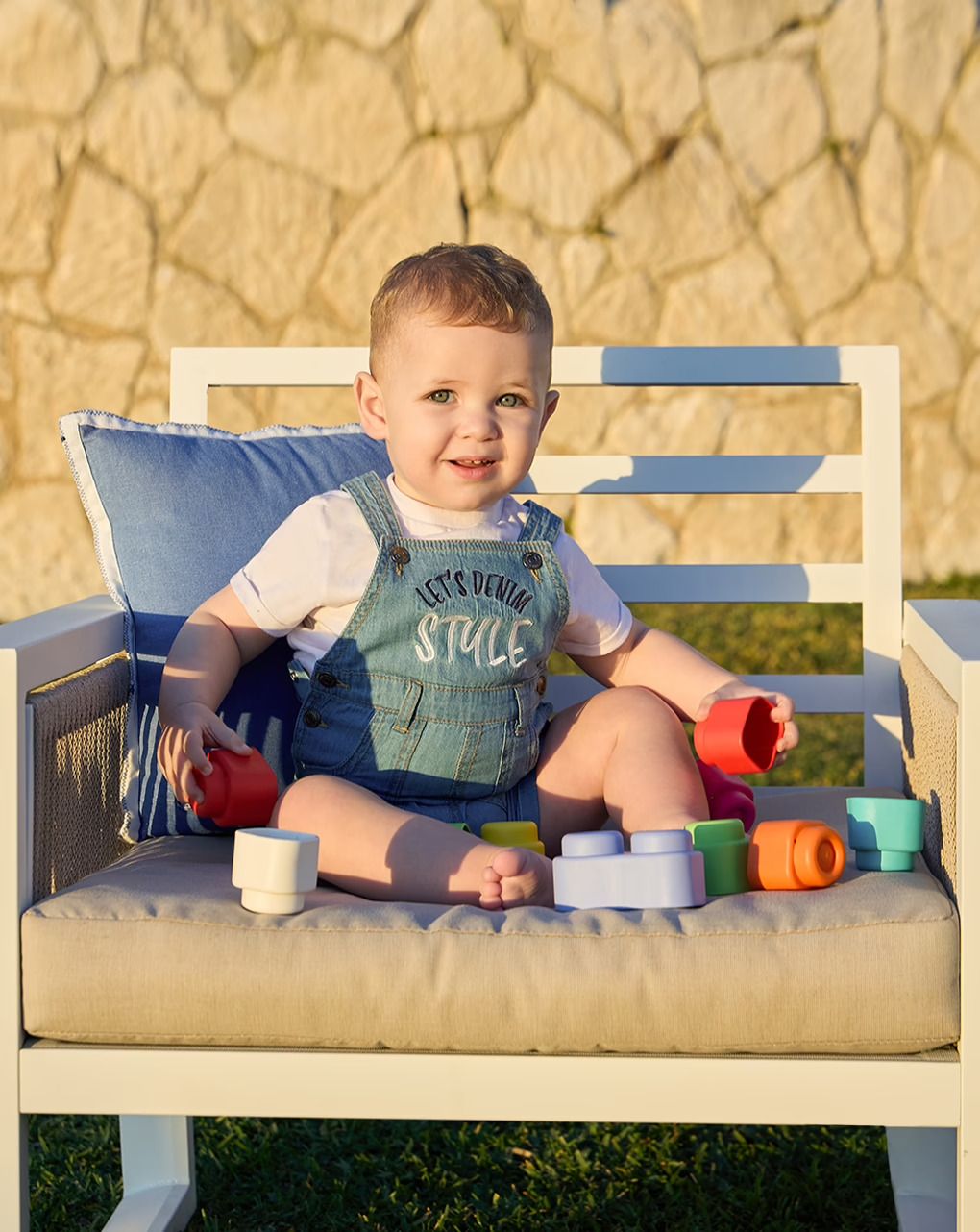 βρεφικό σετ t-shirt και τζιν σαλοπέτα για αγόρι - Prénatal