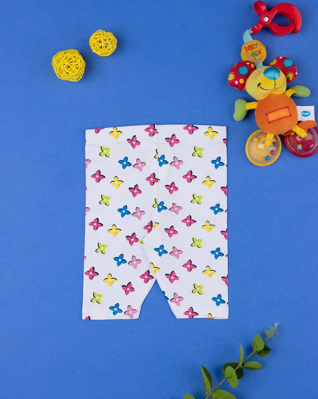 βρεφικό κολάν 3/4 λευκό με λουλούδια για κορίτσι - Prénatal