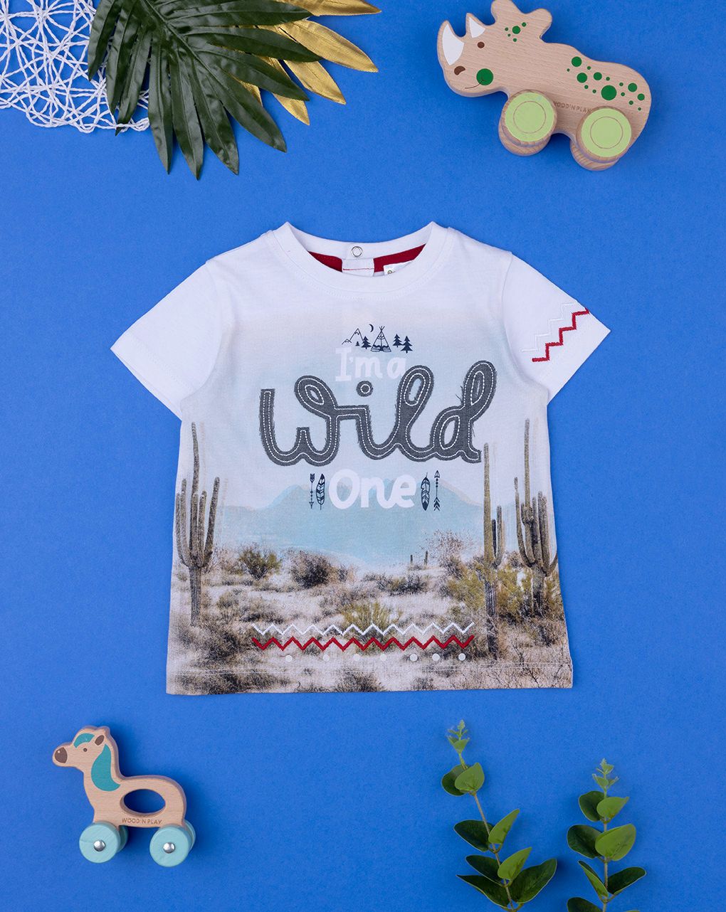 βρεφικό t-shirt λευκό wild για αγόρι - Prénatal