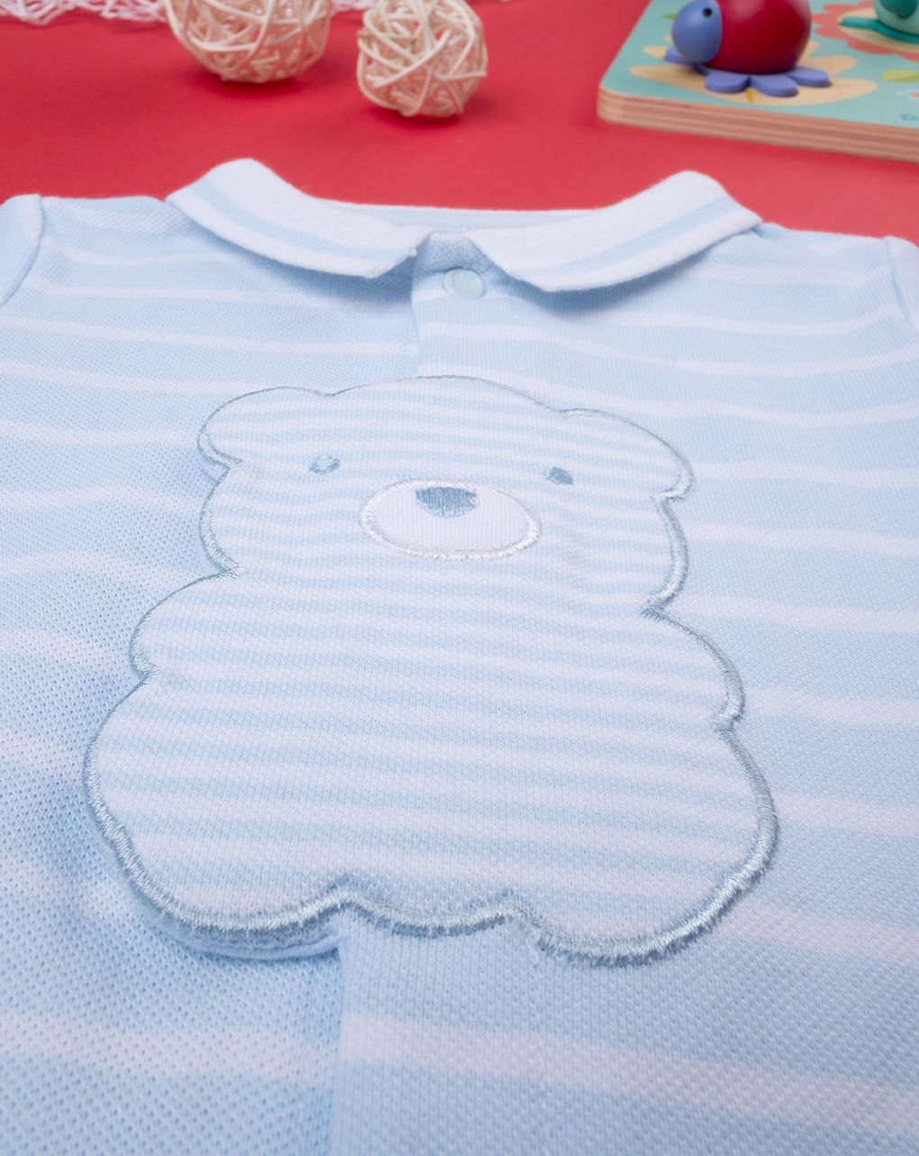 βρεφικό φορμάκι κοντό με αρκουδάκι για αγόρι - Prénatal