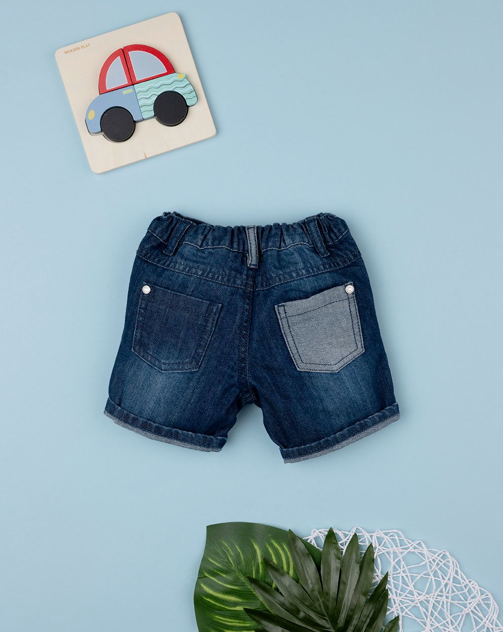 βρεφική τζιν βερμούδα μπλε desert για αγόρι - Prénatal