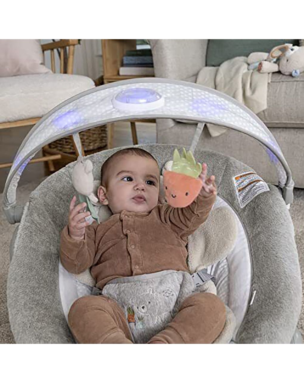 Ingenuity inlighten ριλάξ baby bouncer seat με light up toy bar, nate - Ingenuity