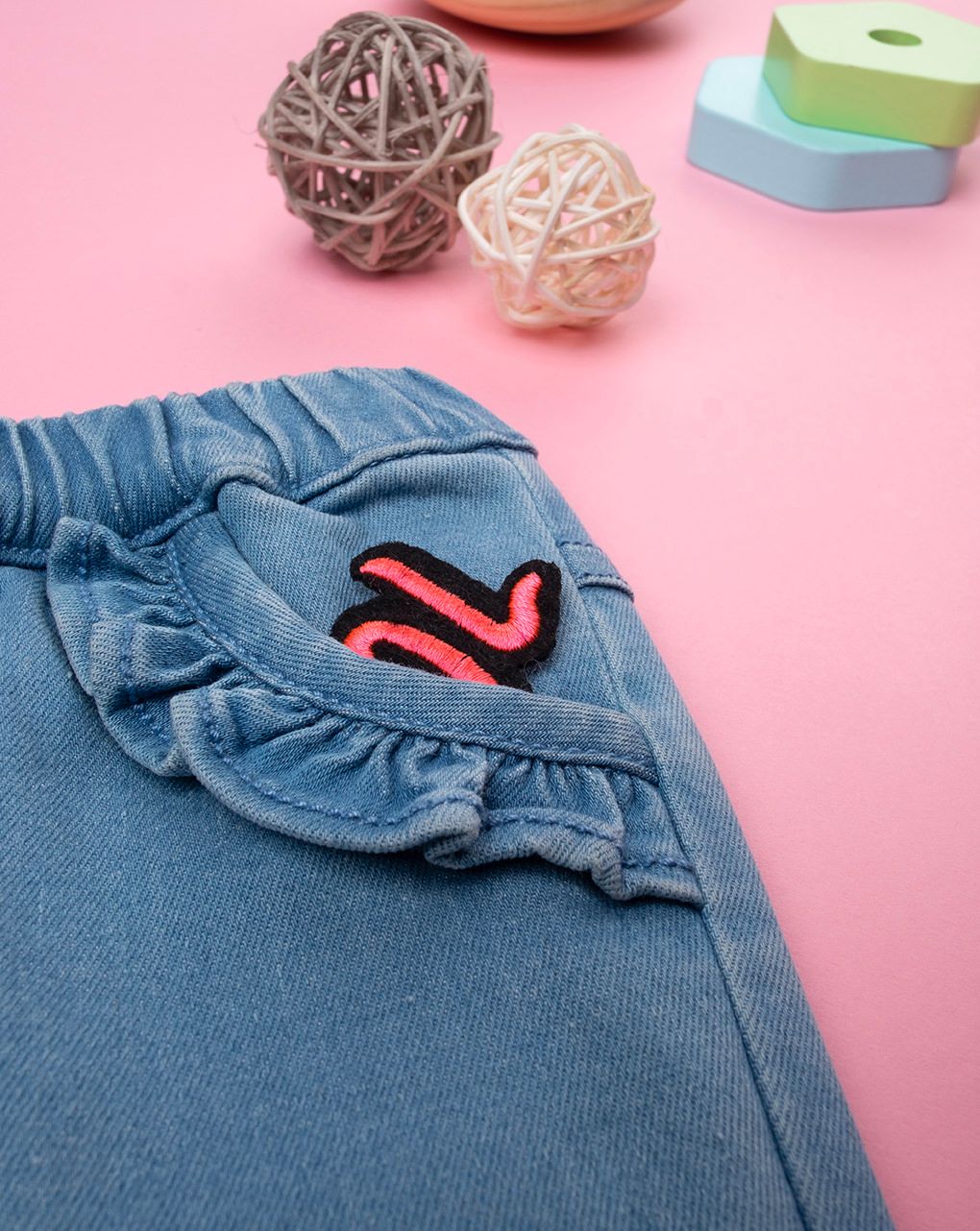 βρεφικό τζιν παντελόνι με πεταλούδα για κορίτσι - Prénatal