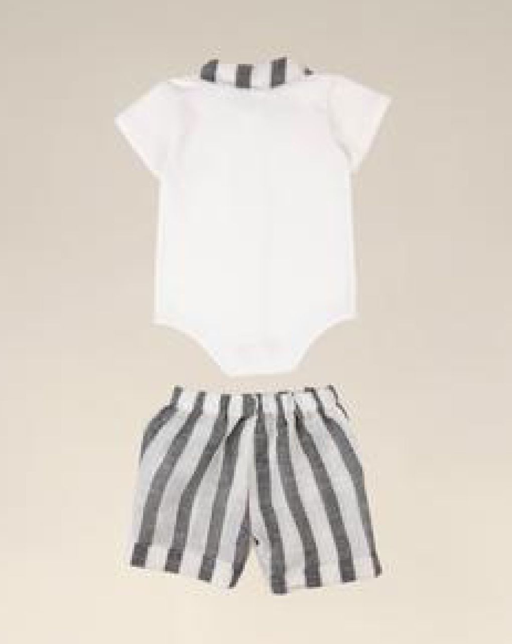βρεφικό σετ κορμάκι και σορτσάκι ριγέ λινό για αγόρι - Prénatal