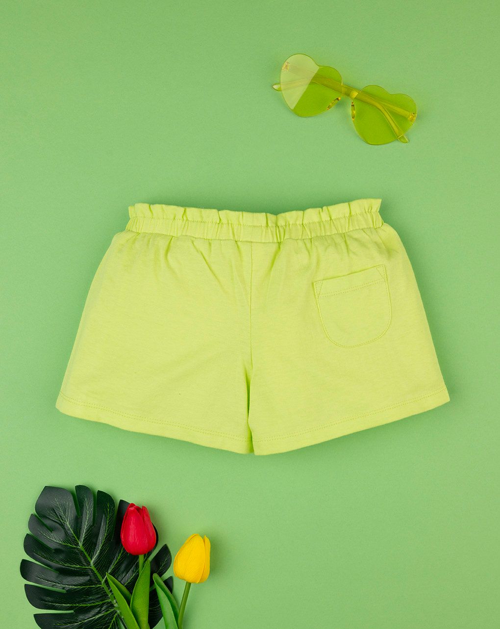 παιδικό σορτσάκι λαχανί με βολάν για κορίτσι - Prénatal