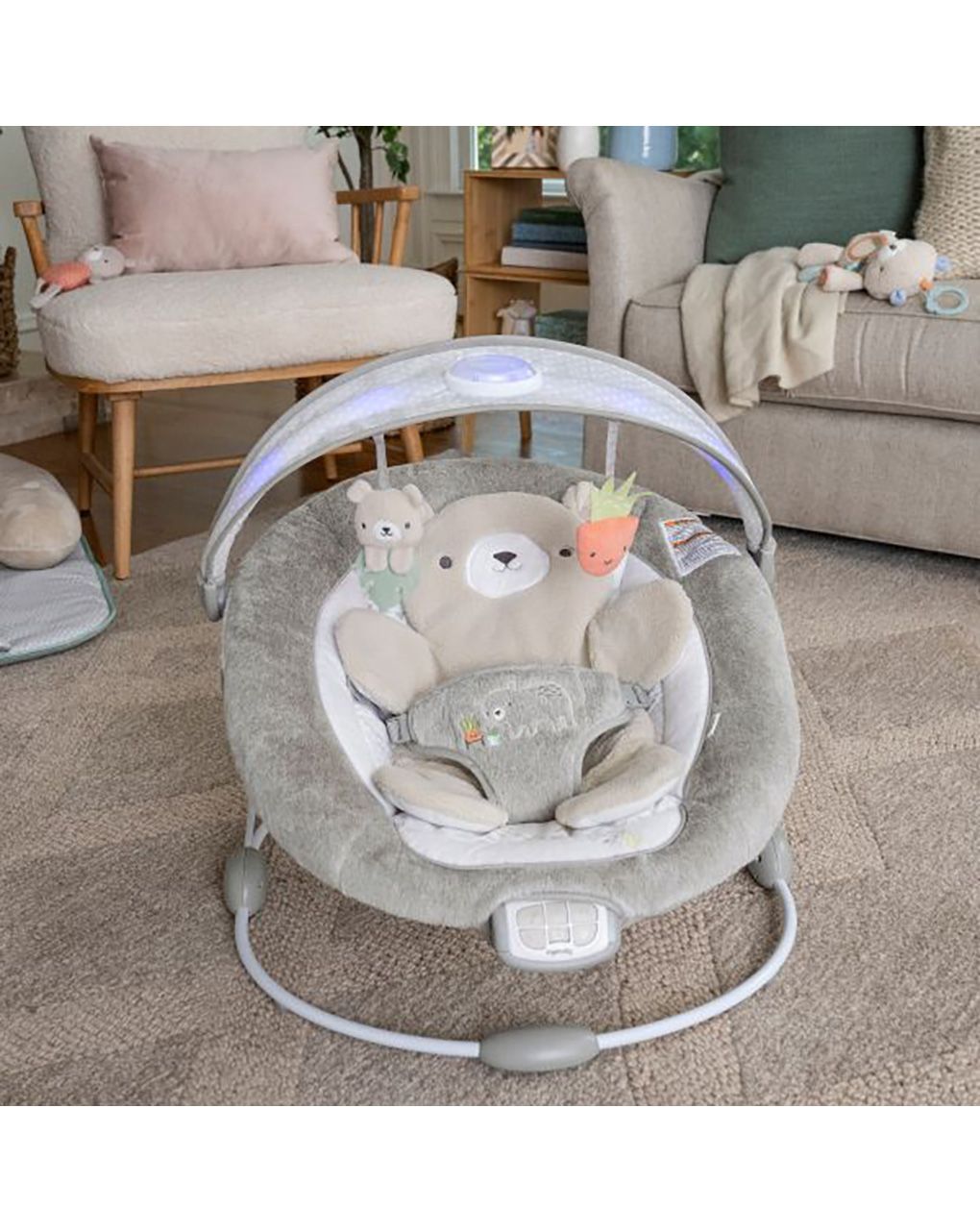 Ingenuity inlighten ριλάξ baby bouncer seat με light up toy bar, nate - Ingenuity