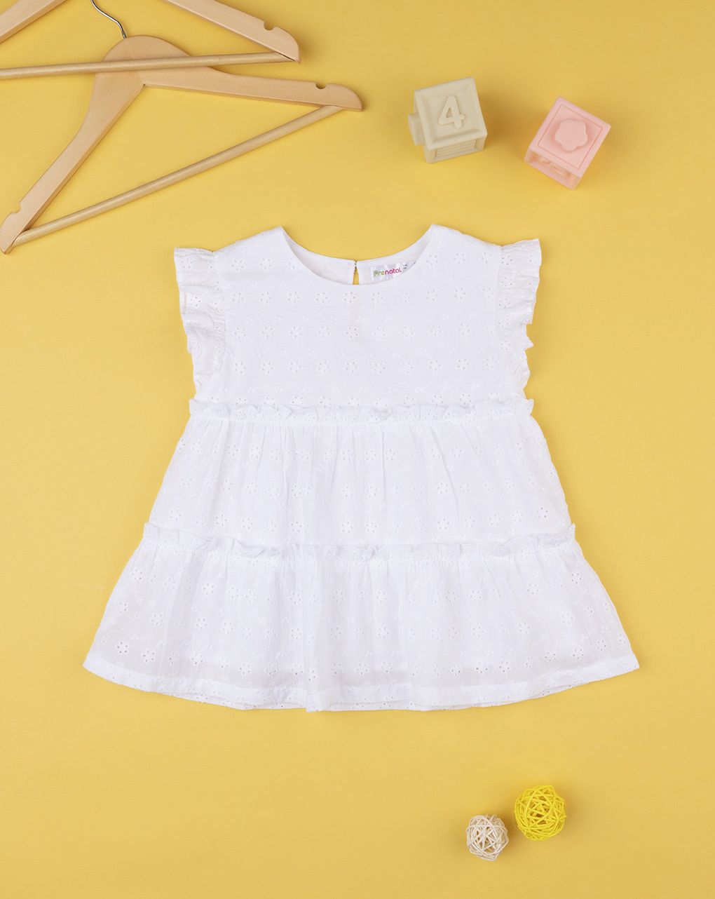 παιδικό πουκάμισο λευκό με δαντέλα sangallo για κορίτσι