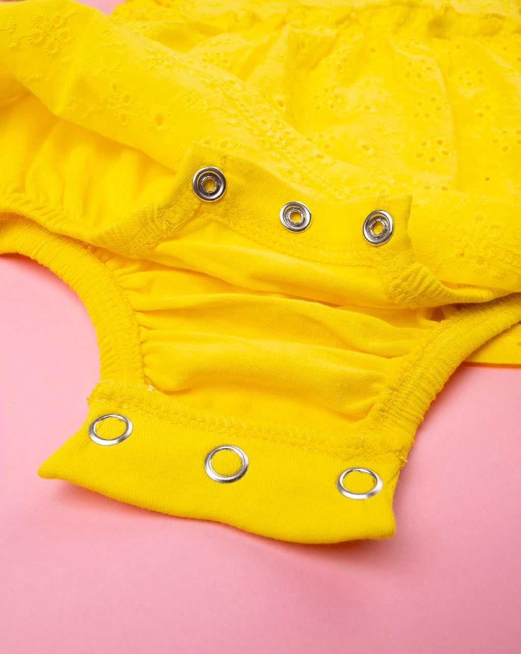 βρεφικό φορεματάκι κίτρινο δαντέλα sangallo για κορίτσι - Prénatal