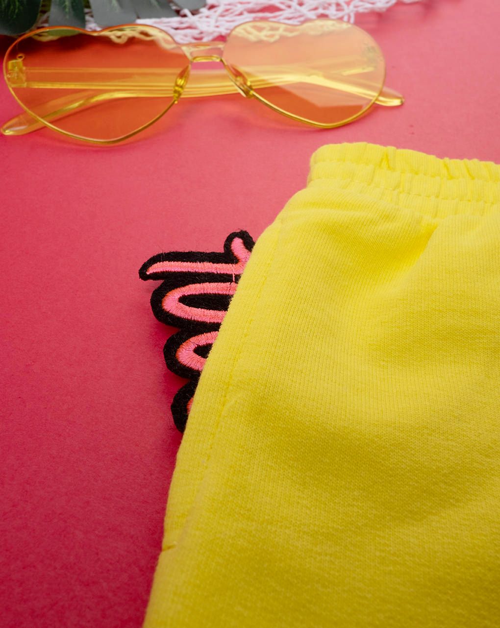 βρεφικό σορτσάκι κίτρινο με δαντέλα sangallo για κορίτσι - Prénatal