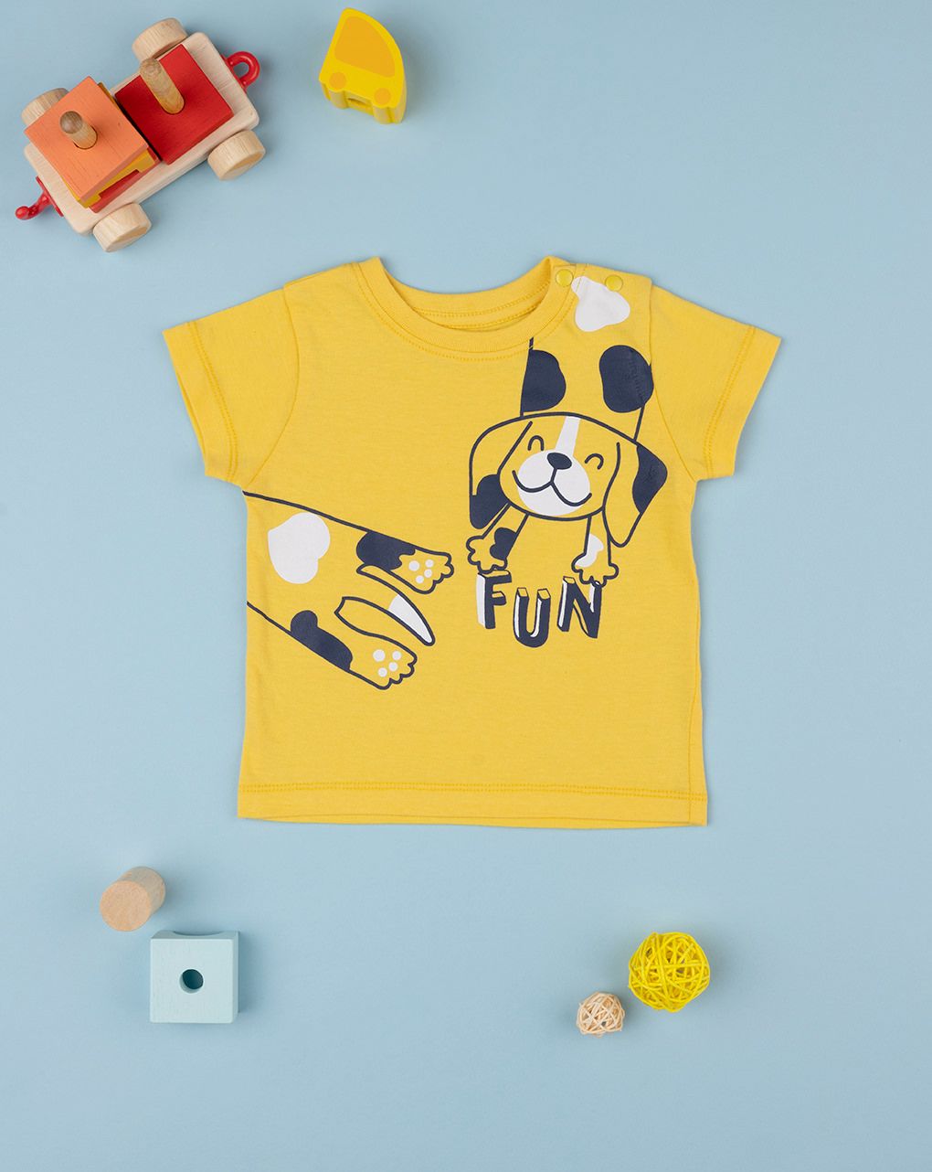 βρεφικό t-shirt κίτρινο με σκυλάκι για αγόρι - Prénatal