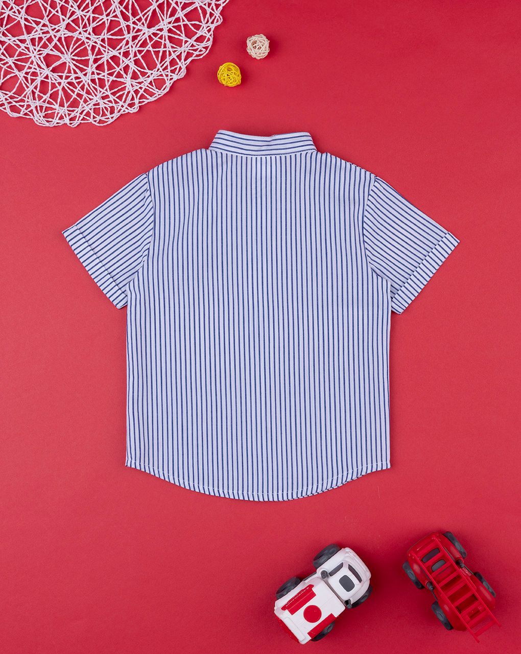 βρεφικό πουκάμισο ριγέ μπλε/λευκό για αγόρι - Prénatal