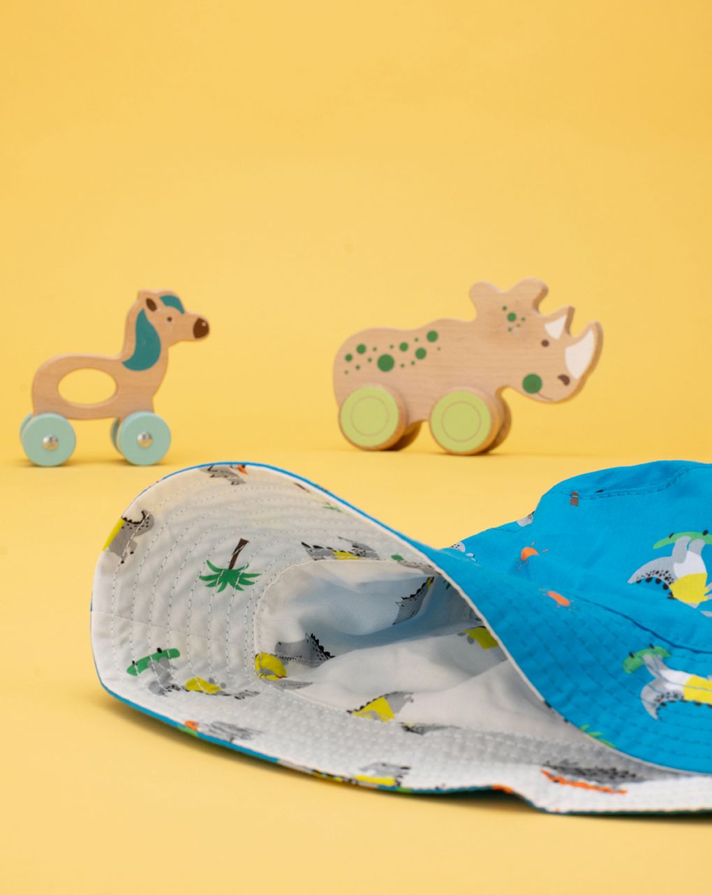 βρεφικό καπέλο ψαρά διπλής όψης με ζώα για αγόρι - Prénatal