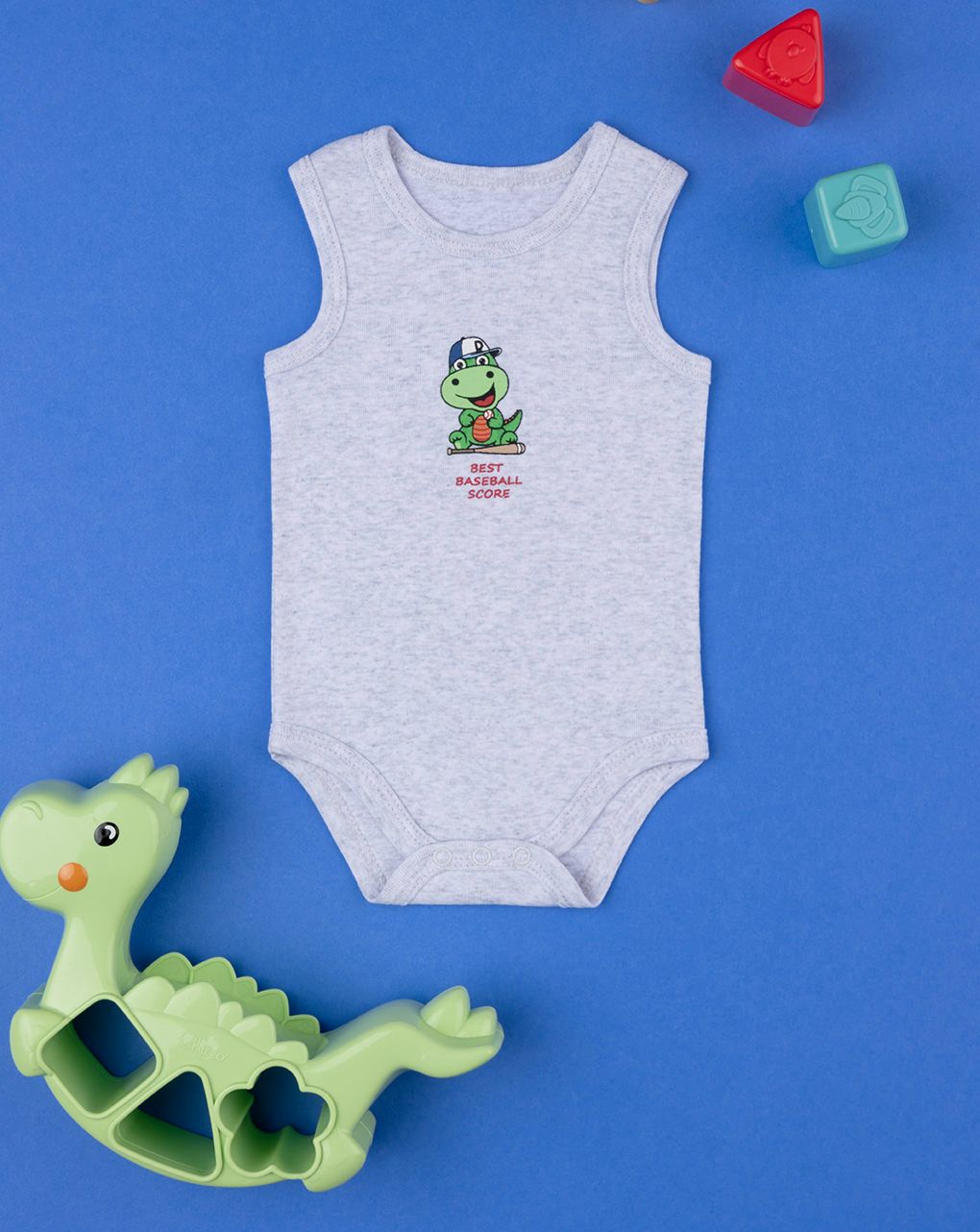 βρεφικό κορμάκι γκρι με βατραχάκι για αγόρι - Prénatal