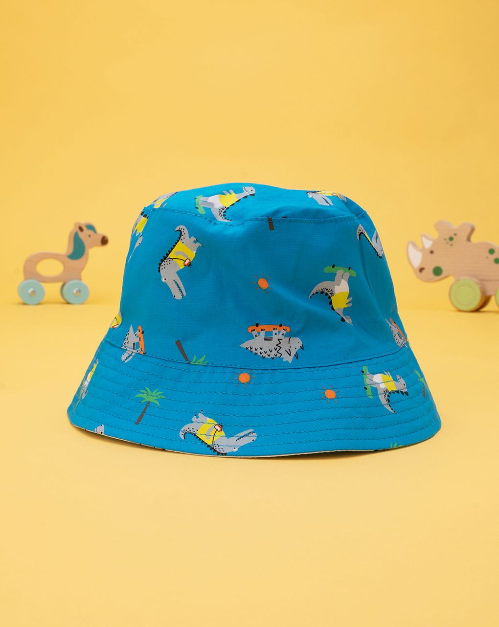 βρεφικό καπέλο ψαρά διπλής όψης με ζώα για αγόρι - Prénatal