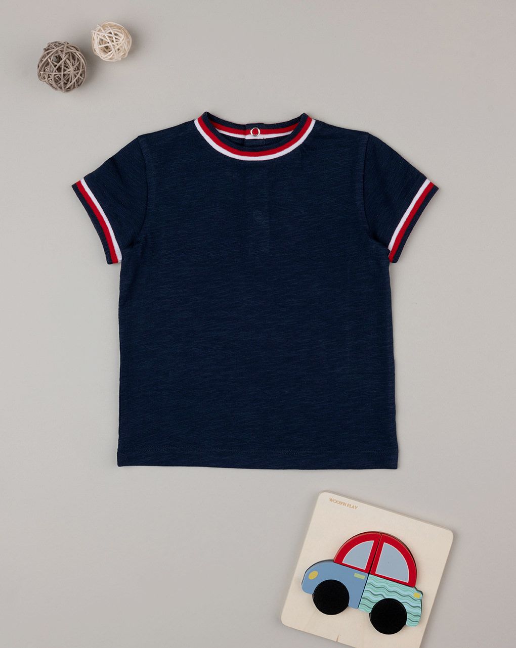 βρεφικό t-shirt μπλε με ρίγες για αγόρι - Prénatal