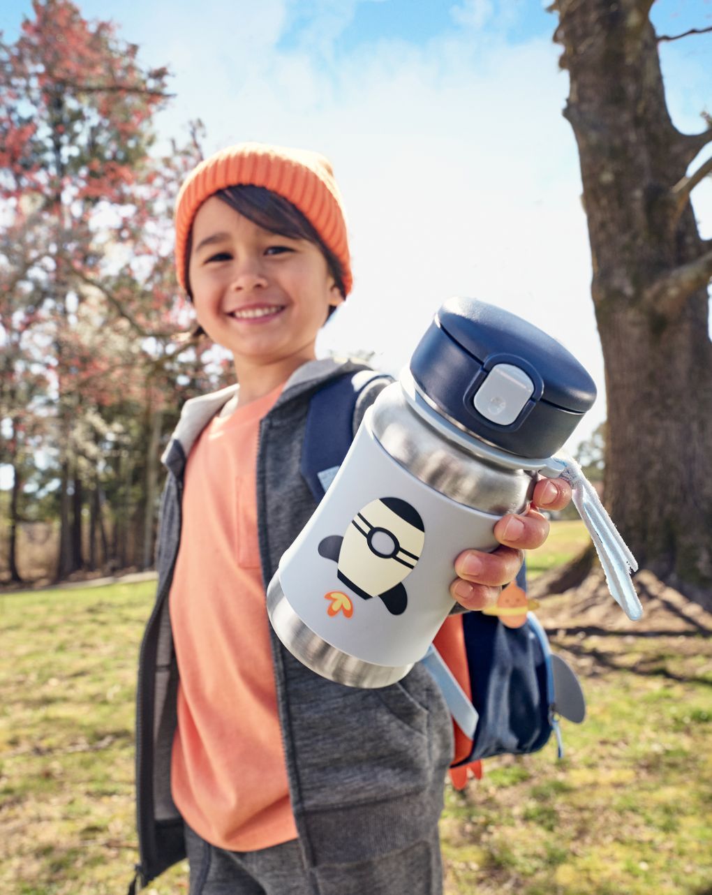 Skip hop spark style stainless steel παγούρι με καλαμάκι 350ml rocket 29-2903037-01 - SKIP HOP