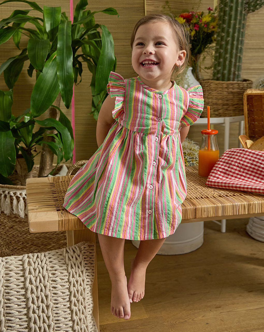 βρεφικό φόρεμα ριγέ πολύχρωμο για κορίτσι