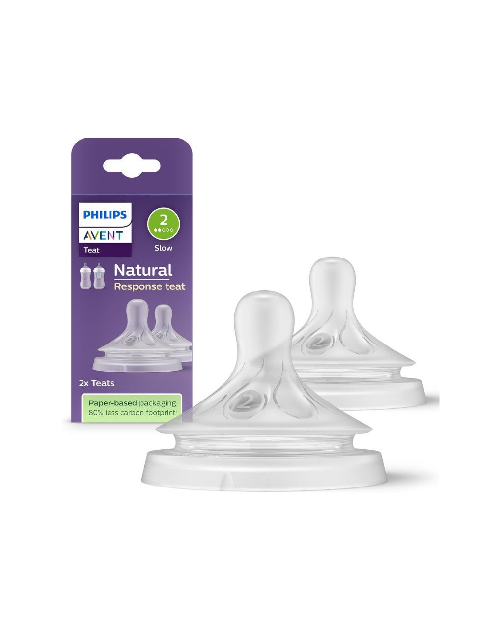 Philips avent θηλή σιλικόνης natural response 2τμχ αργής ροής 0m+ scy962/02 - Philips Avent