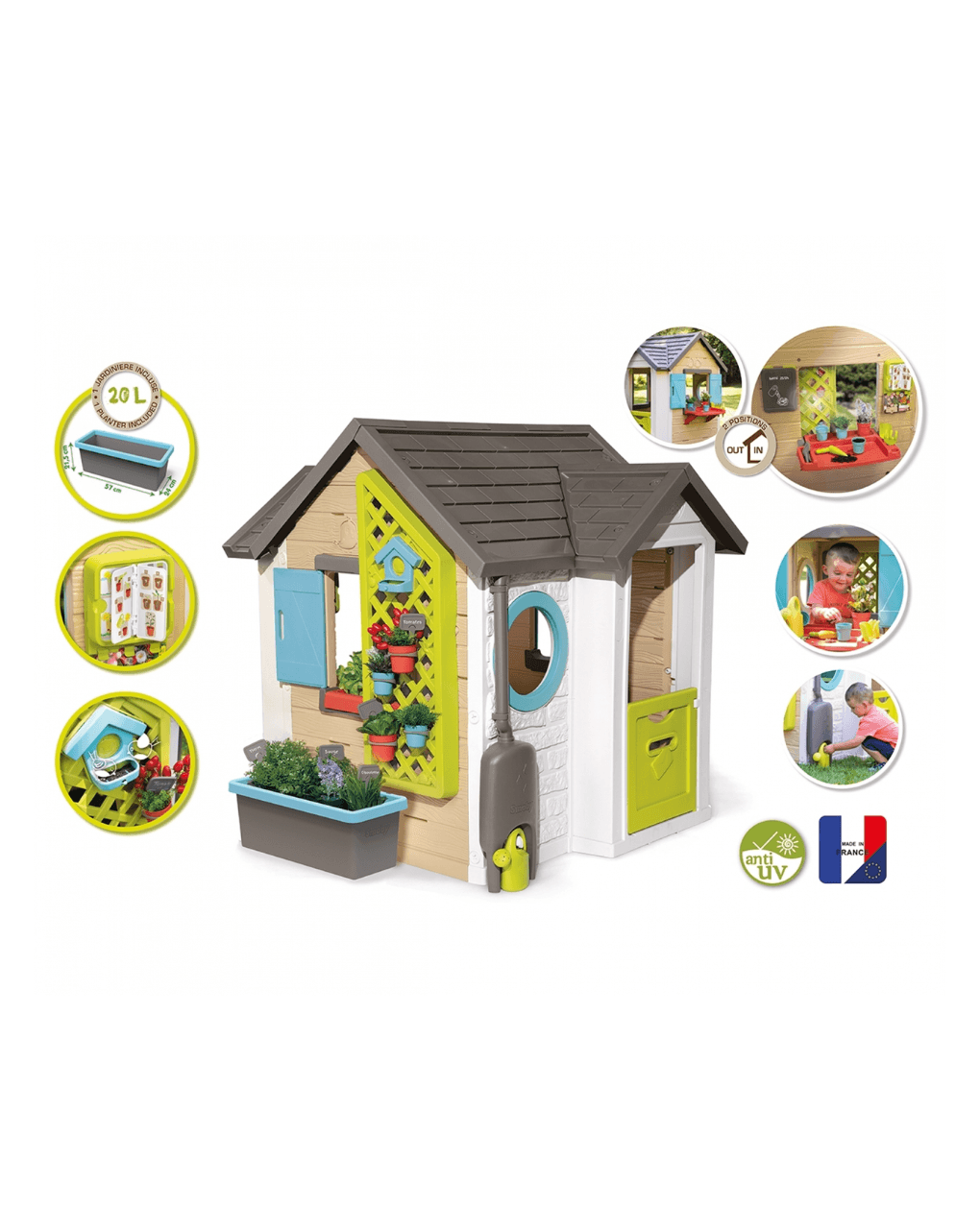 Smoby παιδικό σπιτάκι κήπου 132x128x135cm με αξεσουάρ smb810405 - Smoby