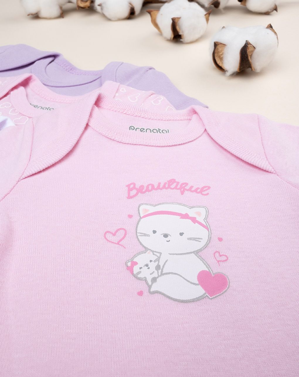 βρεφικά κορμάκια πακέτο x5 με καρδούλες για κορίτσι - Prénatal