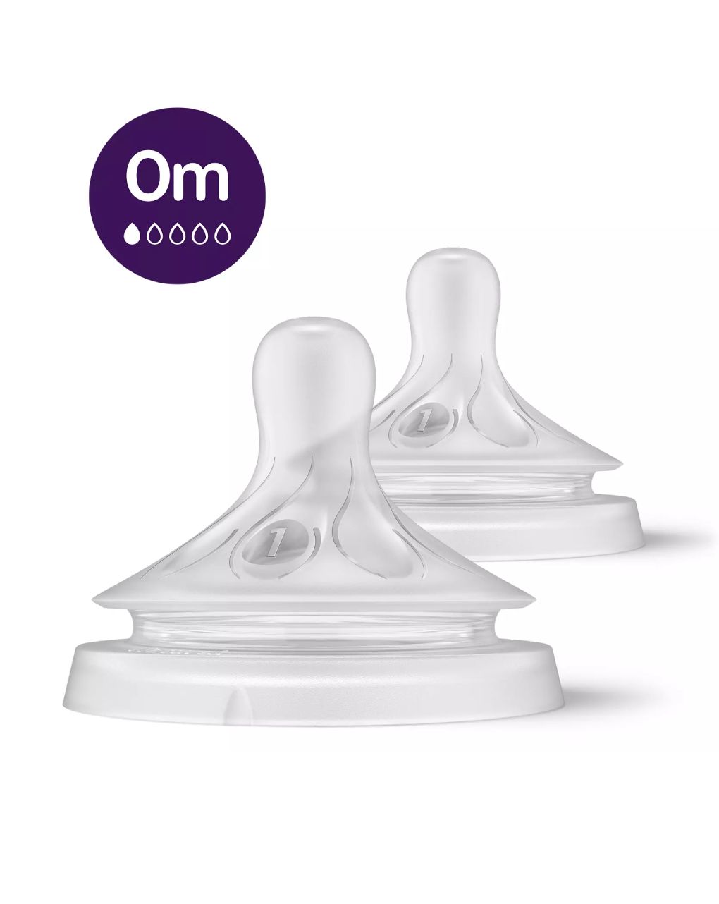 Philips avent θηλή μαλακής σιλικόνης 0m+ natural response 2τμχ scy961/02