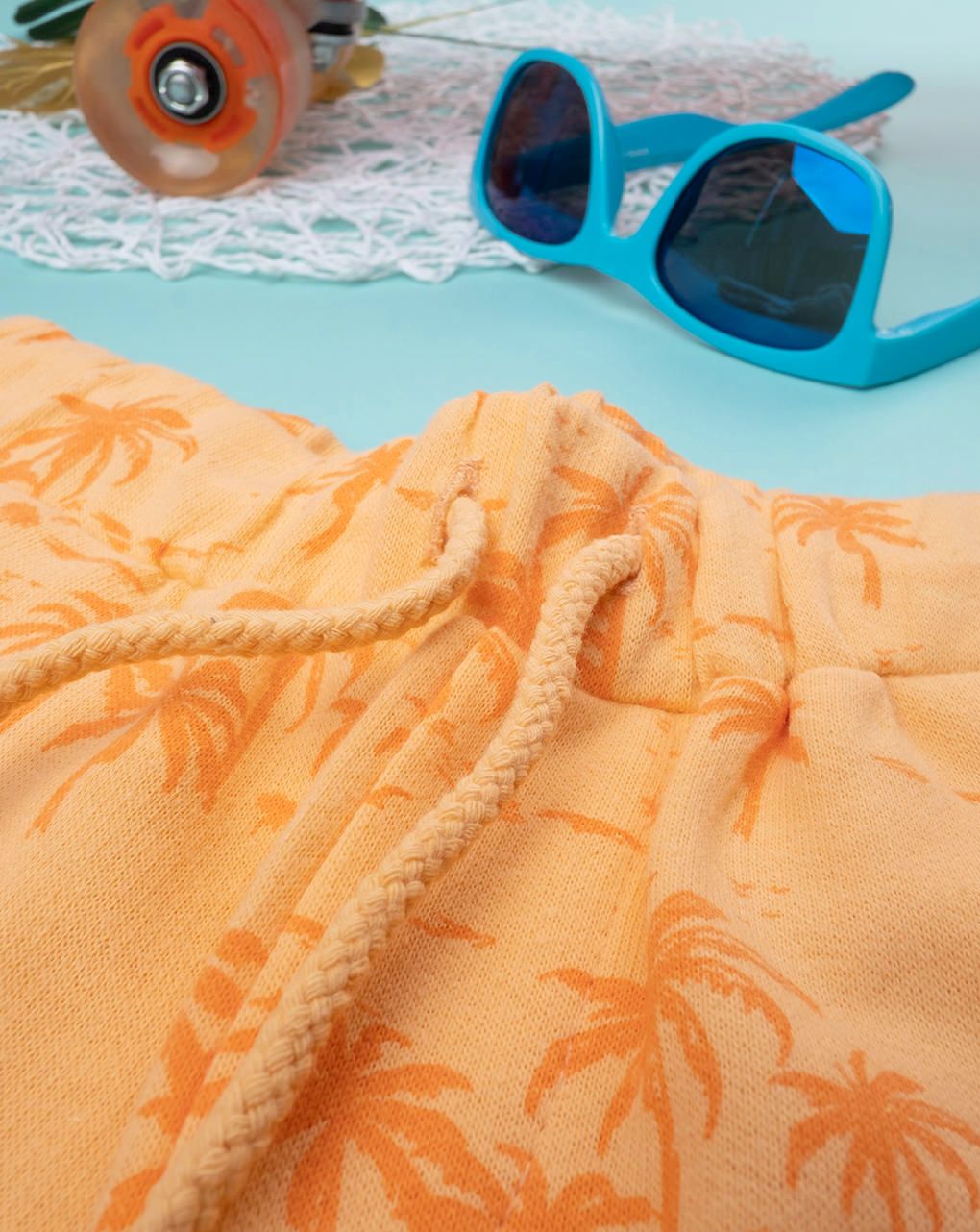 παιδική βερμούδα πορτοκαλί με φοίνικες για αγόρι - Prénatal