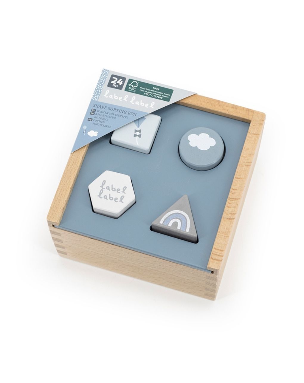 Label label ξύλινο κουτί ταξινόμησης μπλε llwt-25057 - Label Label