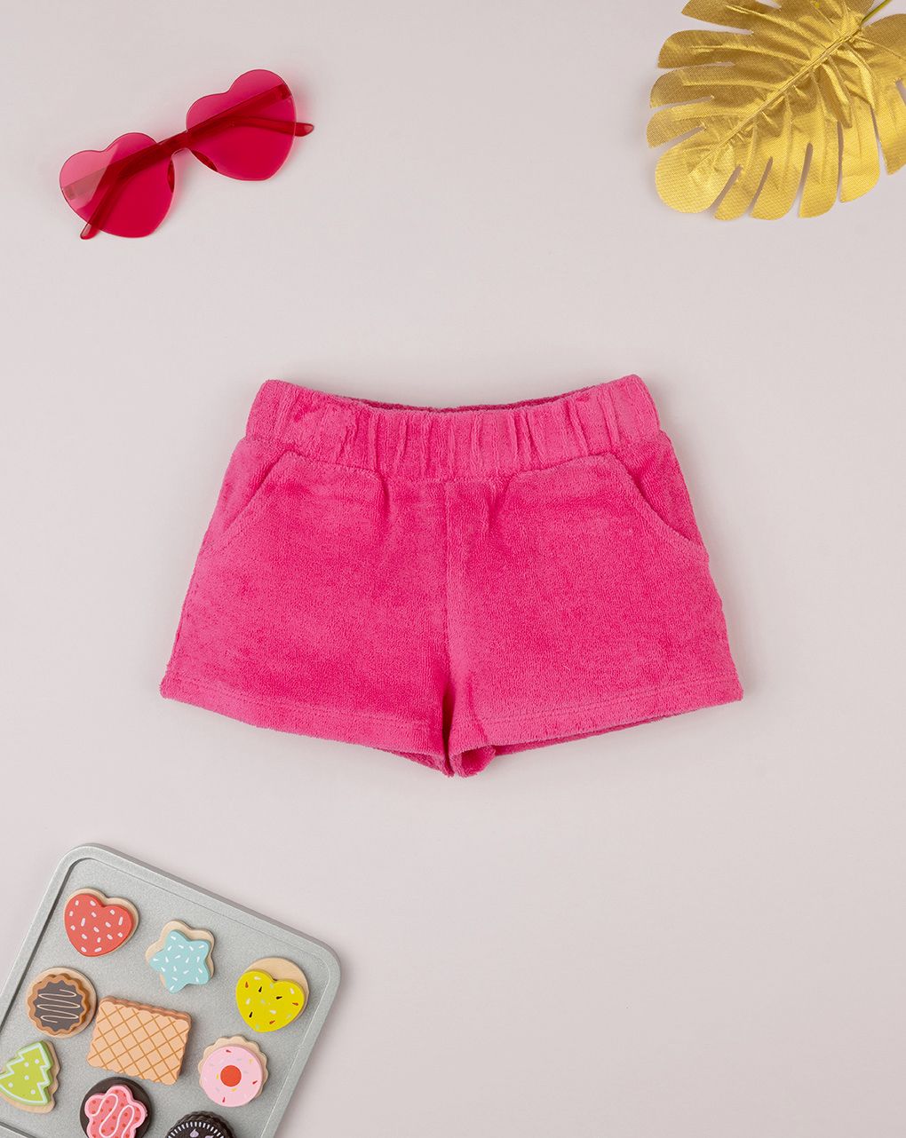 βρεφικό σορτσάκι πετσετέ φούξια για κορίτσι - Prénatal