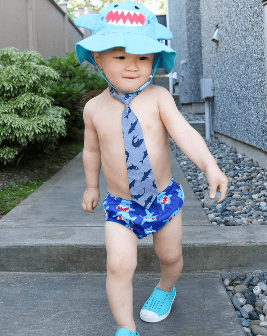 Zoocchini σετ μαγιό και καπέλο upf50+ sherman the shark για αγόρι