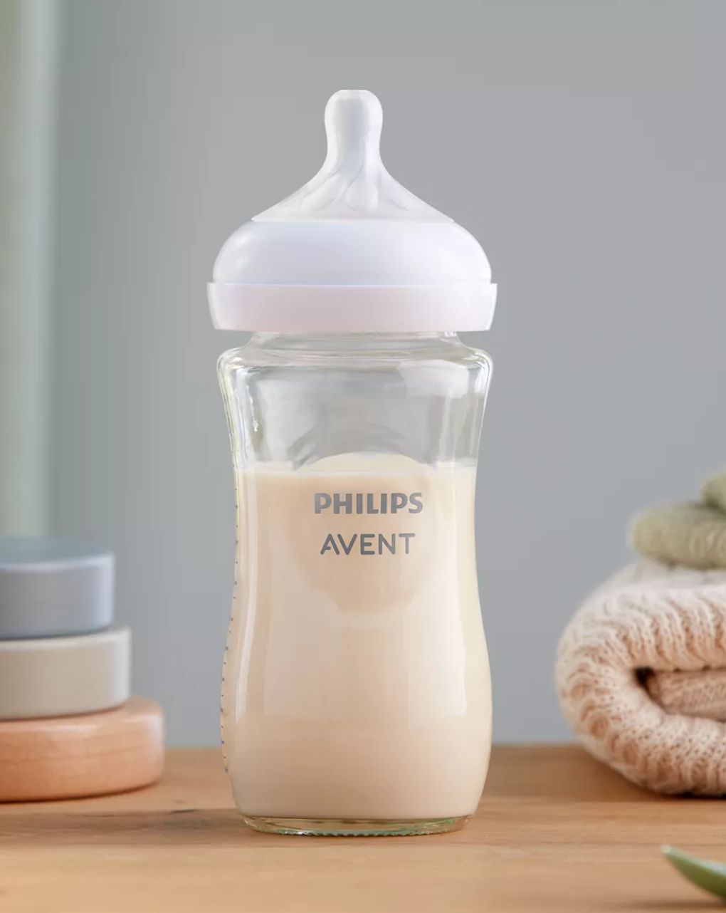 Philips avent γυάλινο μπιμπερό natural response 1m+ 240ml, scy933/01 - Philips Avent