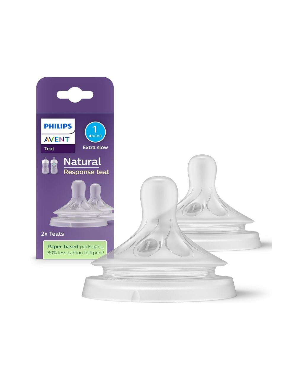Philips avent θηλή σιλικόνης natural response 2τμχ πολύ αργής ροής 0m+ scy961/02 - Philips Avent