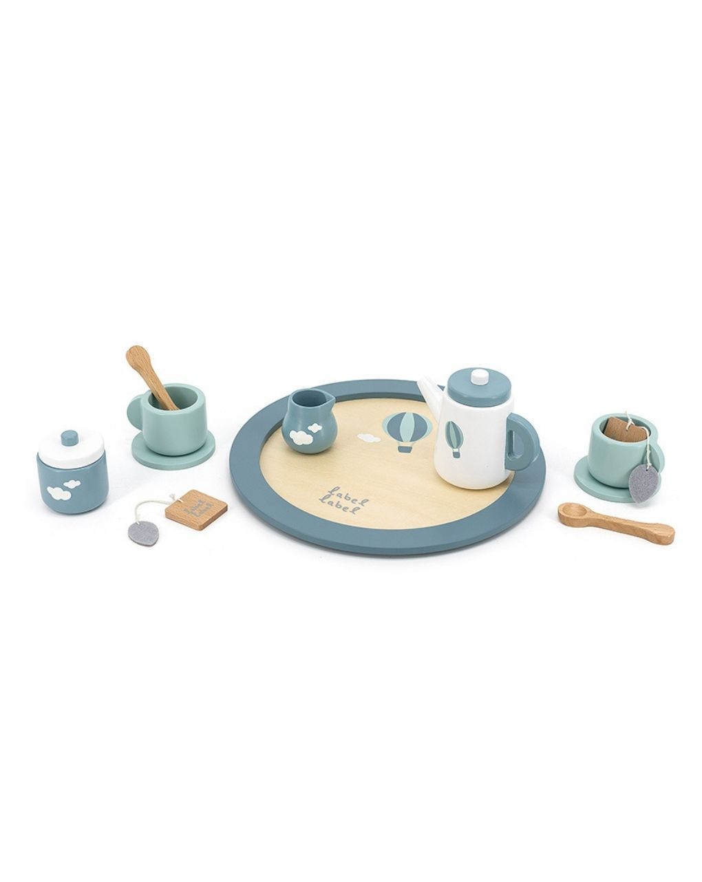 Label label ξύλινο σετ τσαγιού πράσινο llwt-24814 - Label Label