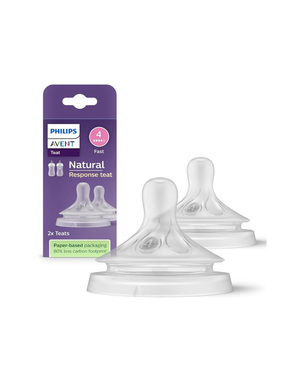 Philips avent θηλή σιλικόνης natural response 2τμχ γρήγορης ροής 3m+ scy964/02 - Philips Avent